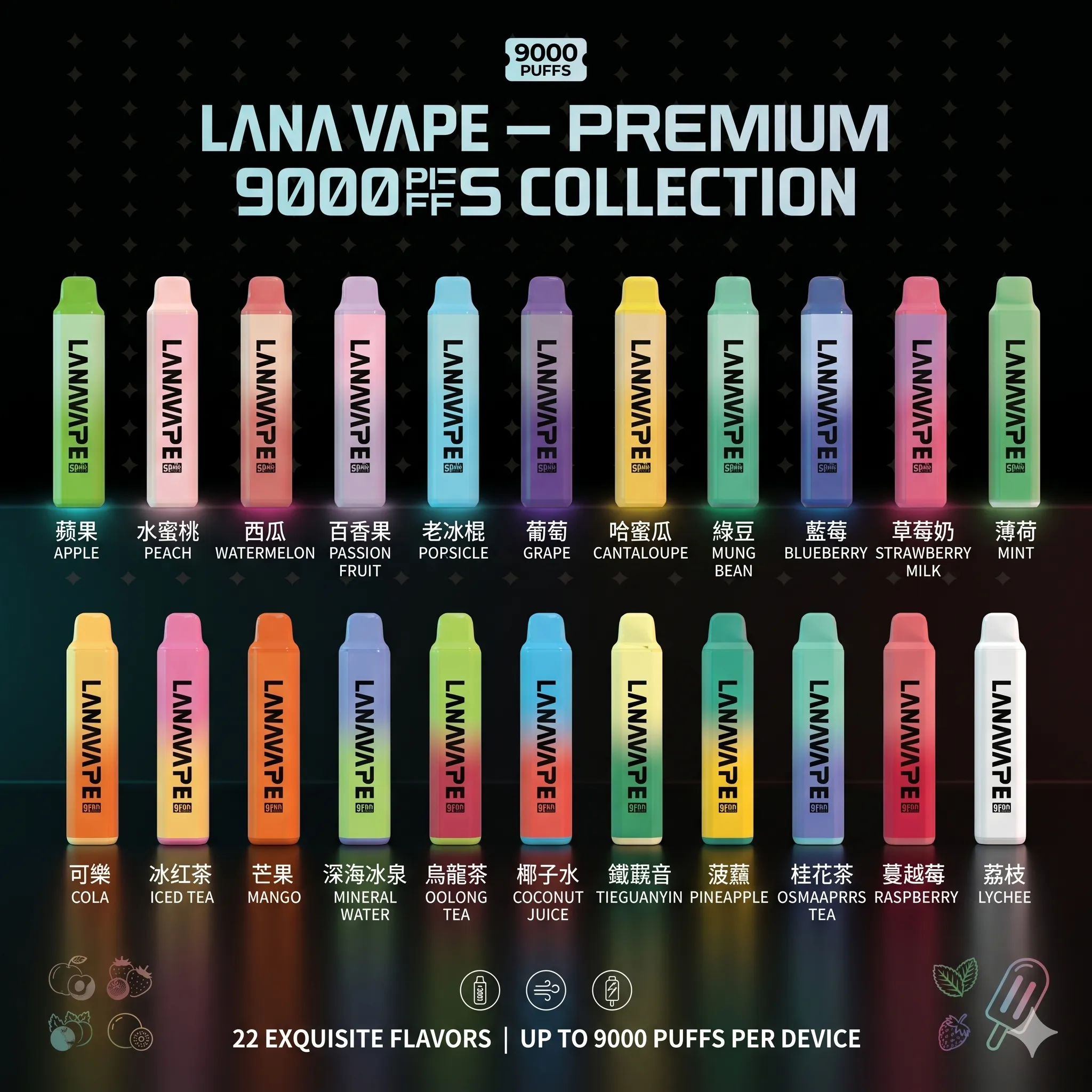 LANA拉娜  PEN PLUS 拋棄式電子煙 9000口